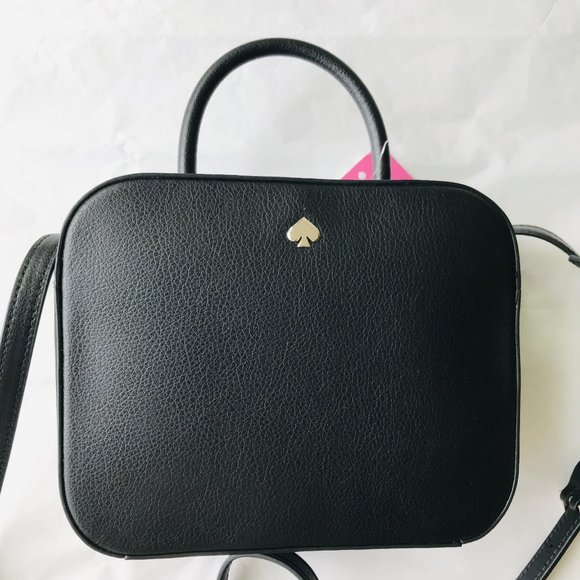 Kate Spade Maddy Top Handle Crossbody Camera Leather Bag Purse Black - Picture 5 of 9